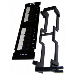 TWT wall mount vertical patch panel, 12 port, UTP, 5E